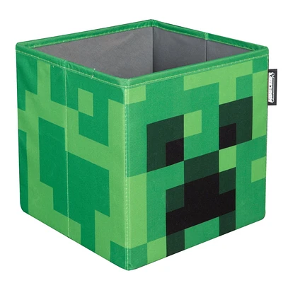 Minecraft Set of 2 Fabric Storage Boxes - Creeper Head/Crate<br>