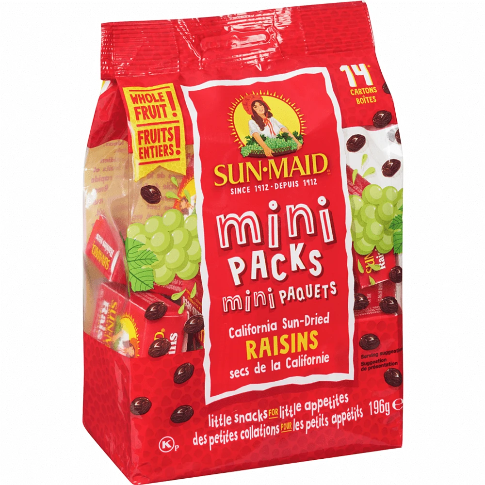 Sunmaid Mini Raisins, 14 Pack, 196 g