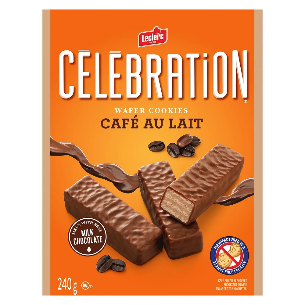 Celebration Leclerc Café au Lait Wafer Cookies, 240 g / Boxed Cookies