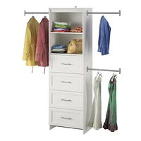 Systembuild Evolution Nevaeh Ridge 4 Drawer Closet Storage, White