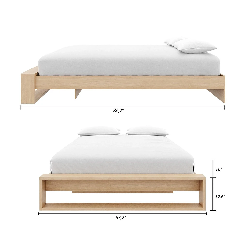 Gael Queen Size Platform Bed with Slats