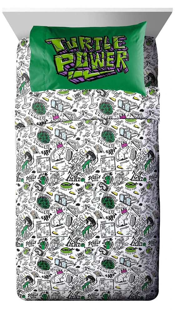 Les Tortues Ninja Ensemble de Draps 3-Pièces pour Lit 1 Place Pour Lit 1 Place