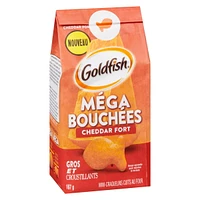Goldfish® Mega Bites Sharp Cheddar Crackers 167 g Bag, Goldfish Crackers 167 g