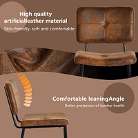 Homy Casa Lot de 4 chaises de salle à manger sans accoudoirs, avec revêtement en simili-suède, pieds en métal noir