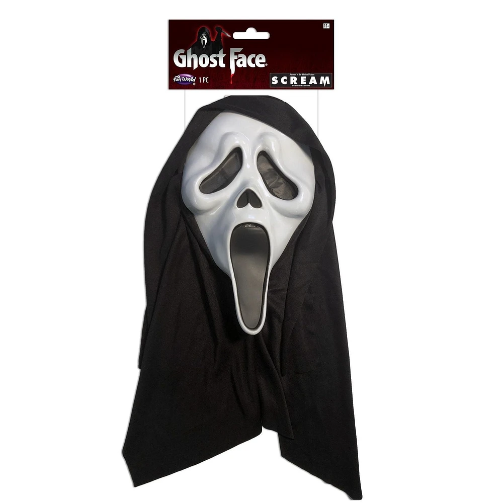 Adult  Ghost Face Plastic Mask Halloween Costume Accessory