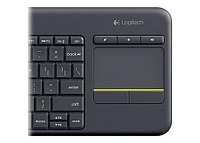 Logitech K400 Plus Wireless Touch TV Keyboard With Easy Media Control and Built-in Touchpad - French Layout - Black