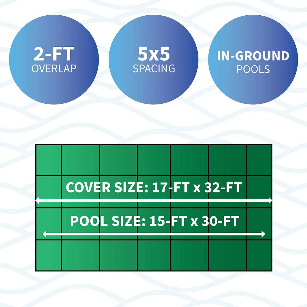 Couvre piscine rectangulaire pour piscine creusée, 4,5 m X 9,1 m