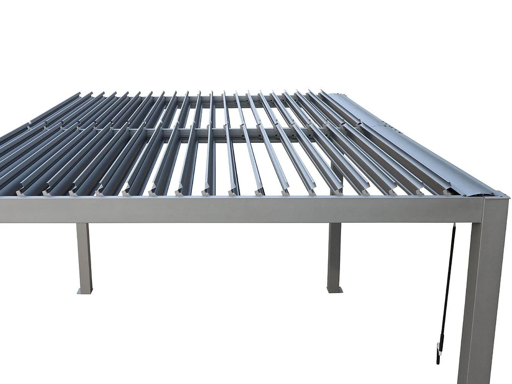 Pergola Vikos 10x13 en aluminium et persiennes en acier galvanisées