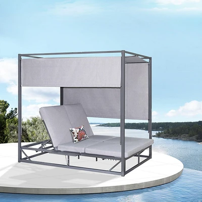Deko Living Outdoor Gray Rectangular Patio Daybed 