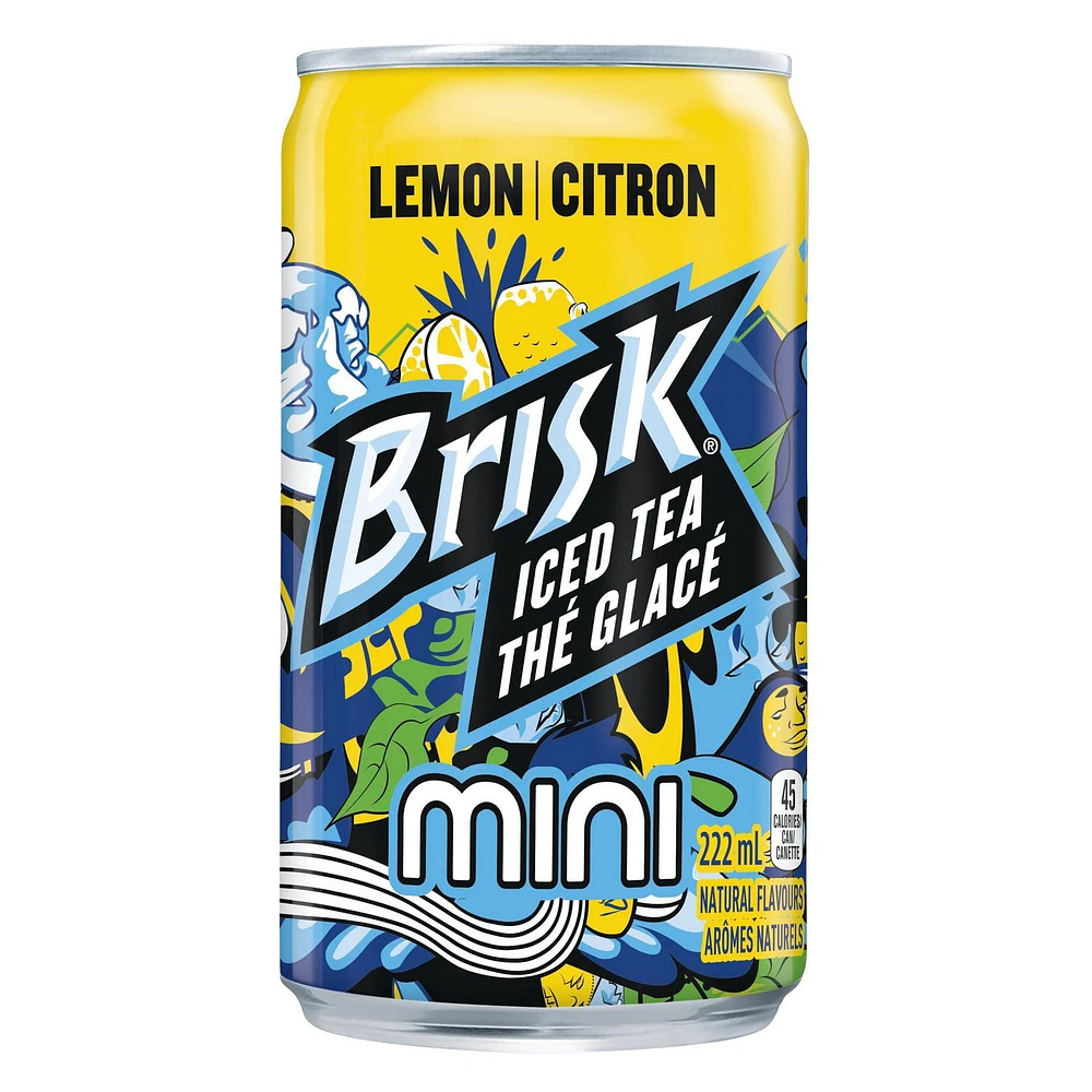 Brisk Lemon Iced Tea, 222mL Cans, 6 Pack