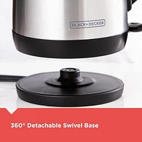 Black+Decker 1.7L Stainless Steel Electric Cordless Kettle, BD 1.7L SS Electric Kettle
