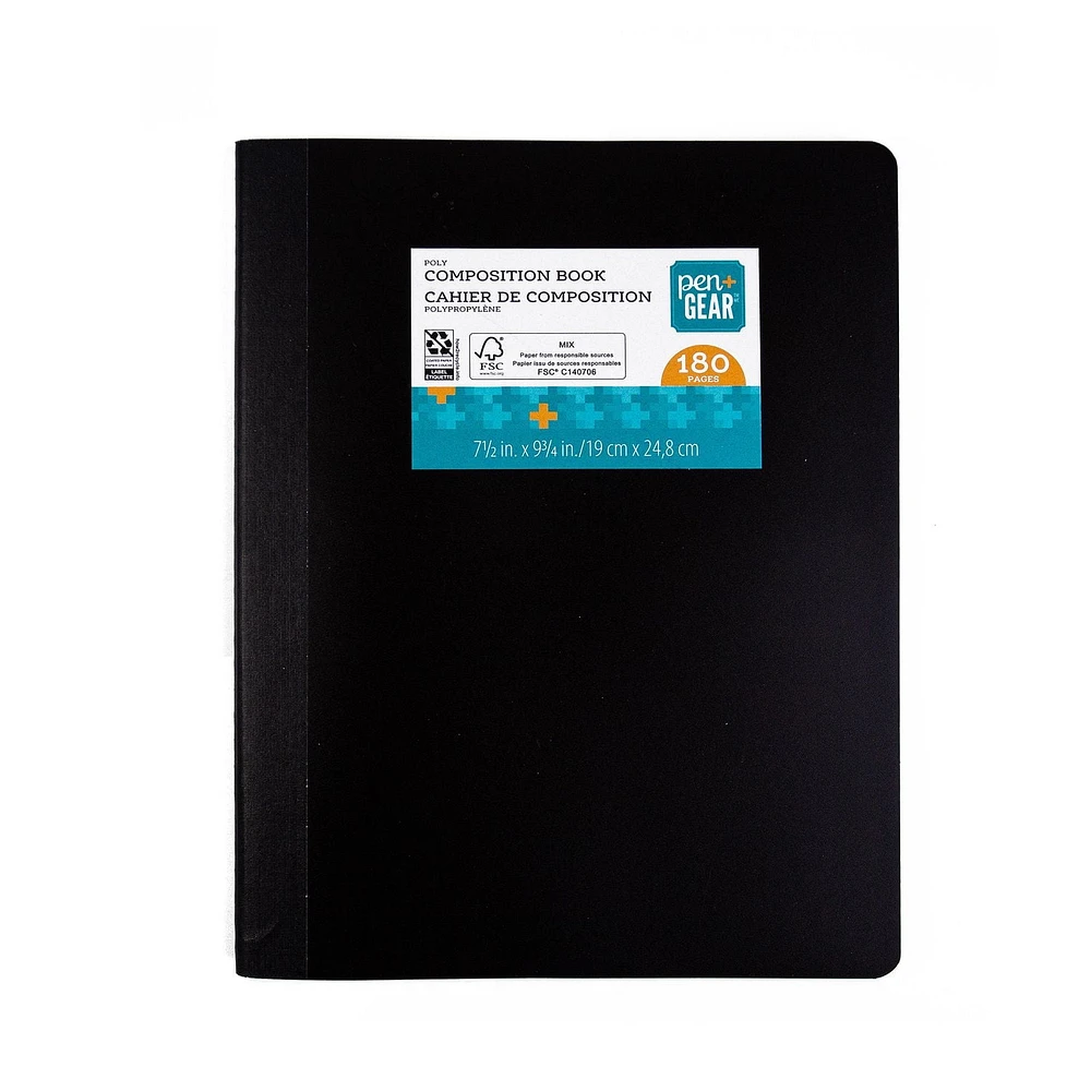 PEN+GEAR POLY 200PG COMP BOOK BLACK