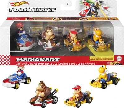 Hot Wheels Mario Kart 4-Pack Vehicles