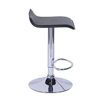 Tabouret noir avec base en acier inoxydable
