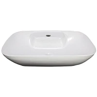 American Imaginations 24-in. W Above Counter White Bathroom Vessel Sink For 1 Hole Center Drilling AI-28669