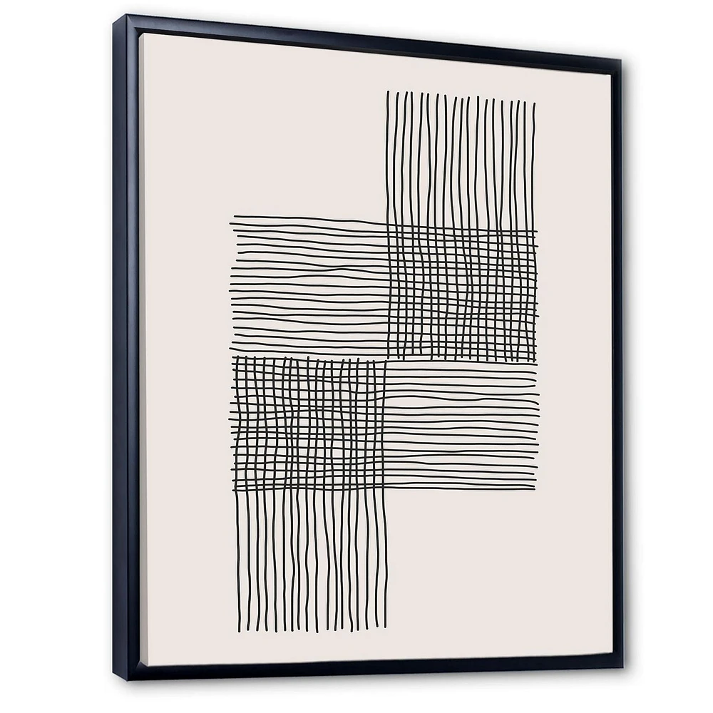 Designart Compositions Géométriques Minimales De Formes Élémentaires XIX ART MURAL À CADRE FLOTTÉ