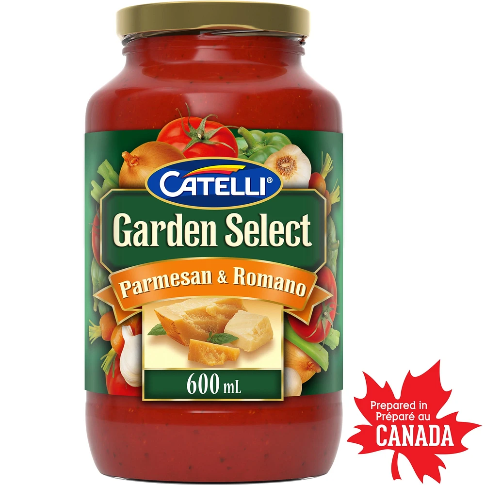 Catelli Garden Select Parmesan & Romano Flavoured Pasta Sauce, 600 mL Jar Catelli Garden Select Tomate parmesan Romano 600ML