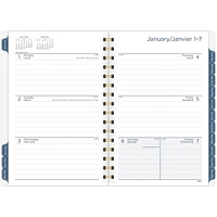 Petit Agenda Hebdomadaire/Mensuel 2024 Mead, Lignes Geo Bleues