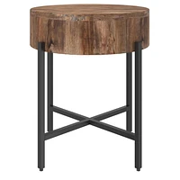 Table d’appoint contemporaine en bois massif, naturel