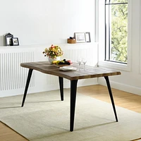 Ensemble de salle à manger 5 pièces Homy Casa - Table à manger rectangulaire de 63 pouces, 4 chaises d'appoint pivotantes et chaises de salle à manger rembourrées