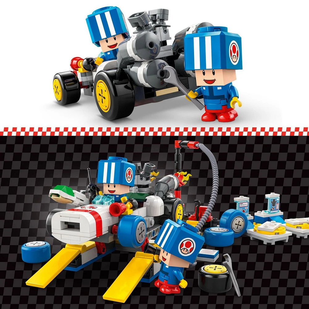 LEGO Super Mario: Mario Kart Toad's Garage - Nintendo Toy Building Set for Kids, Boys & Girls, Ages 8+ - Collectible Mario Kart Toy for Fans with 2 Blue Toad Figures - Gift Idea for Birthdays - 72035