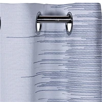 Mode Caricia une (1) Esse rideau à œillets géométrique jacquard à rayures, 54 x 84 po, gris argent / bleu