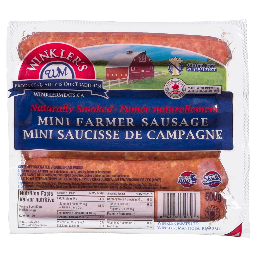 Winkler Meats 100641 Farmers Sausage Minis, 500 g