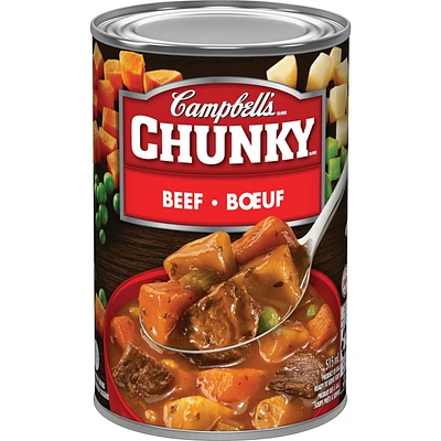 Soupe au bœuf prête à servir ChunkyMD de Campbell’sMD, longue conservation Prête à déguster 515 mL