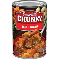 Soupe au bœuf prête à servir ChunkyMD de Campbell’sMD, longue conservation Prête à déguster 515 mL