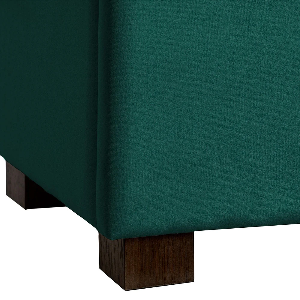Asha Small Tufted Velvet Ottoman with Storage
