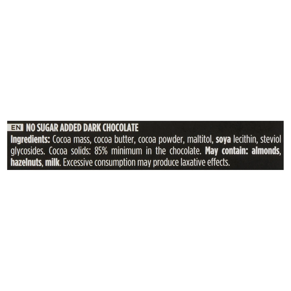 Chocolat Valor 85% Cacao Sans Sucre Ajouté 100g