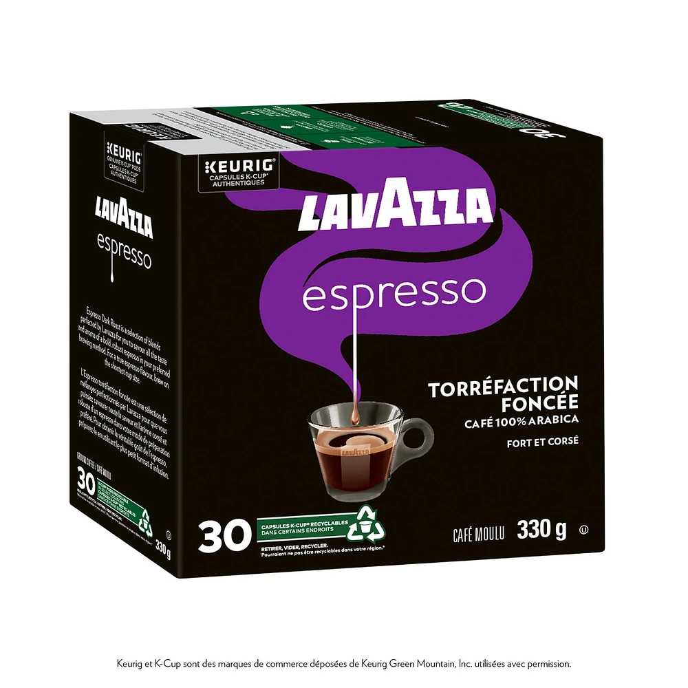 Lavazza Espresso, Dark Roast, K-Cup Coffee Pods, 30 Count, 30 Count