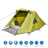 Ozark Trail 2-Person Camping Backpacking Tent, Green, Maximum Occupancy Is 2 Person, Full Rain Fly, 2 Person Backpacking Tent