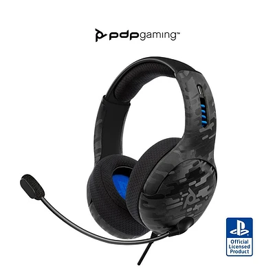 PDP Gaming LVL50 Wired Stereo Gaming Headset: Black Camo - PlayStation 5, PlayStation 4