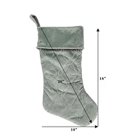 Holiday Time 20 inches silver velvet stocking