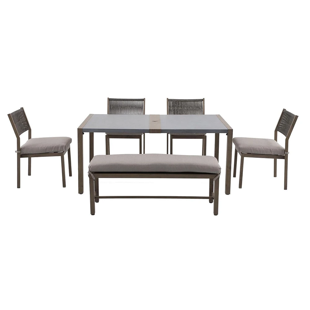 Ensemble table et chaises 6 pièces pour patio Tarren Better Homes & Gardens - Havane