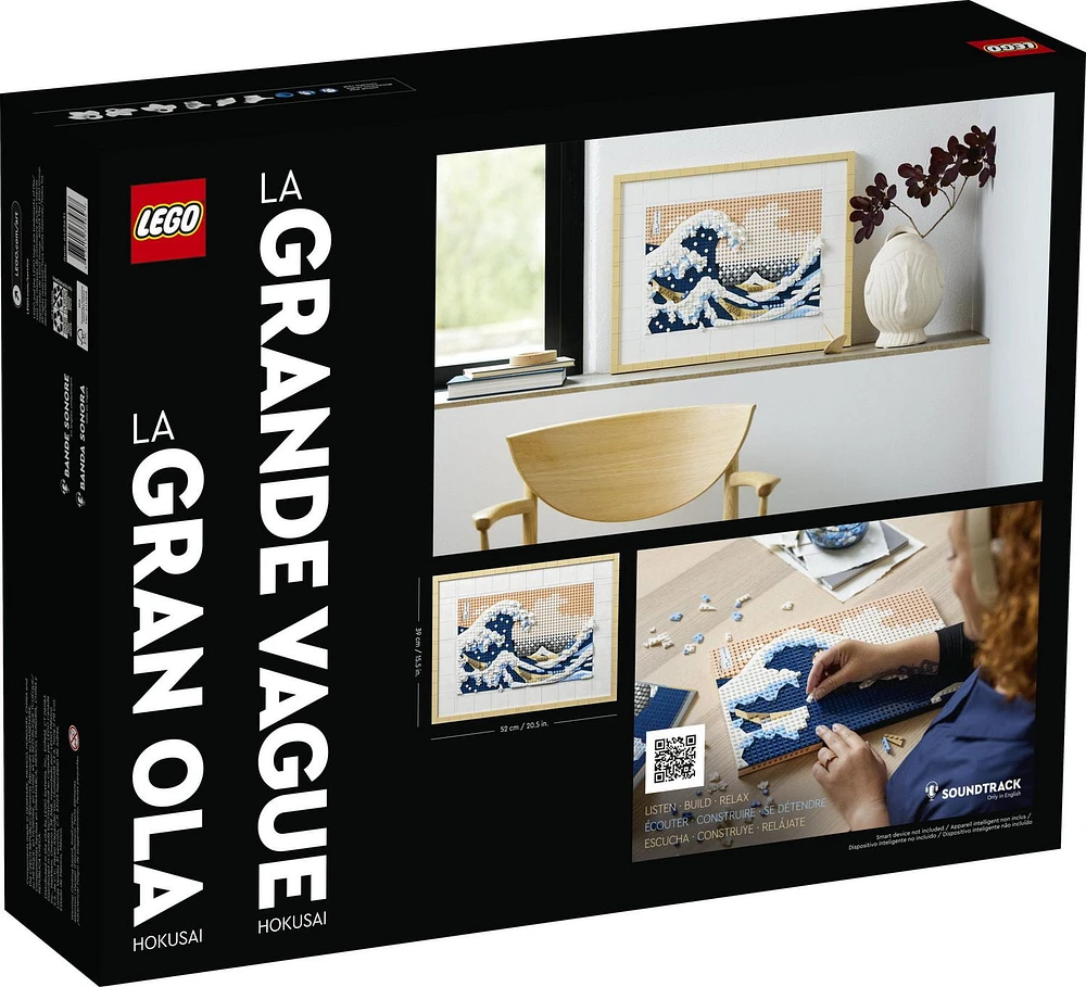 LEGO Art Hokusai – La grande vague; kit de construction d’œuvre d’art, cadre décoratif 31208