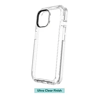 onn. Rugged Phone Case with Holster for iPhone 15 / iPhone 14 / iPhone 13 – Clear, Antimicrobial, 21 ft. Drop Protection