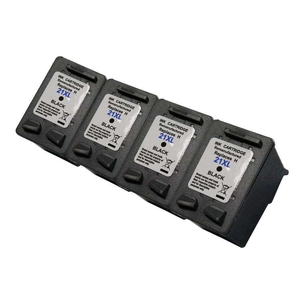 L-ink 4 Pack Compatible Black Ink Cartridge HP 21 (C9351AN)