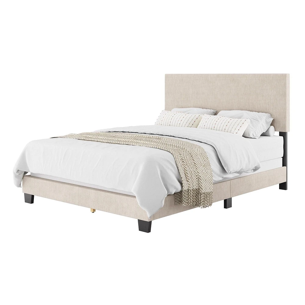 Celeste Modern Upholstered Queen Bed Frame with Headboard