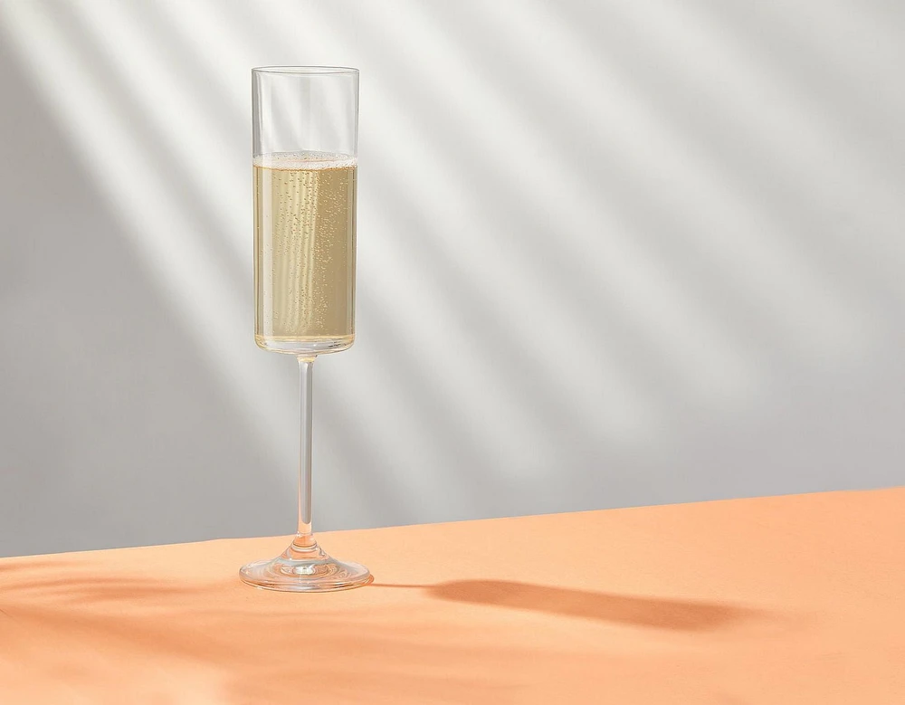 Claire Cyrstal Cylinder Champagne Glasses - 5.7 oz - Set of 2