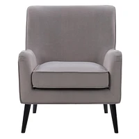 Chaise d'appoint moderne en velours Isla avec pieds en bois effilés