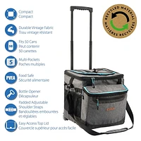 Glacière pliable à roulettes Ozark Trail 50 canettes, accès facile par le haut, qualité alimentaire, capacité 17,4 qt / 50 canettes. Glacière