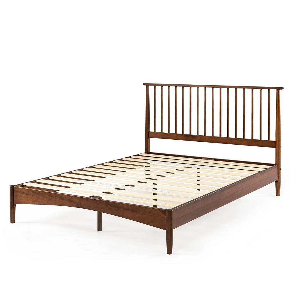 ZINUS Linda Mid Century Cadre de lit de plate-forme, Fondation en bois massif, Support de latte en bois, Aucun sommier nécessaire, Assemblage facile