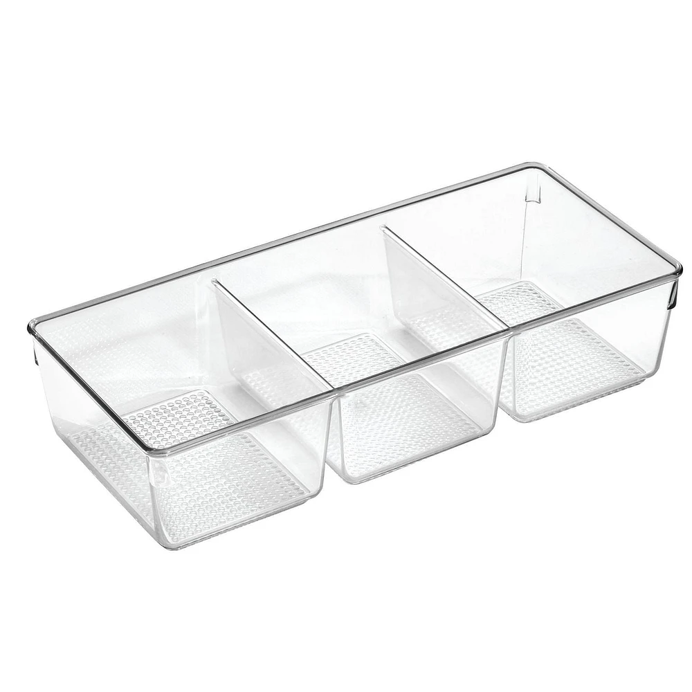 Mainstays 3-Compartment Clear Cosmetic Organizer Tray, 1 cosmetic organizer tray