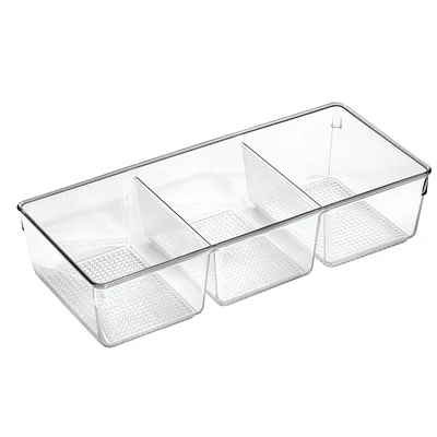 Mainstays 3-Compartment Clear Cosmetic Organizer Tray, 1 cosmetic organizer tray