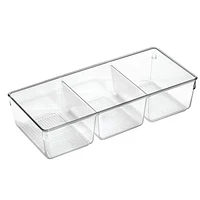 Mainstays 3-Compartment Clear Cosmetic Organizer Tray, 1 cosmetic organizer tray