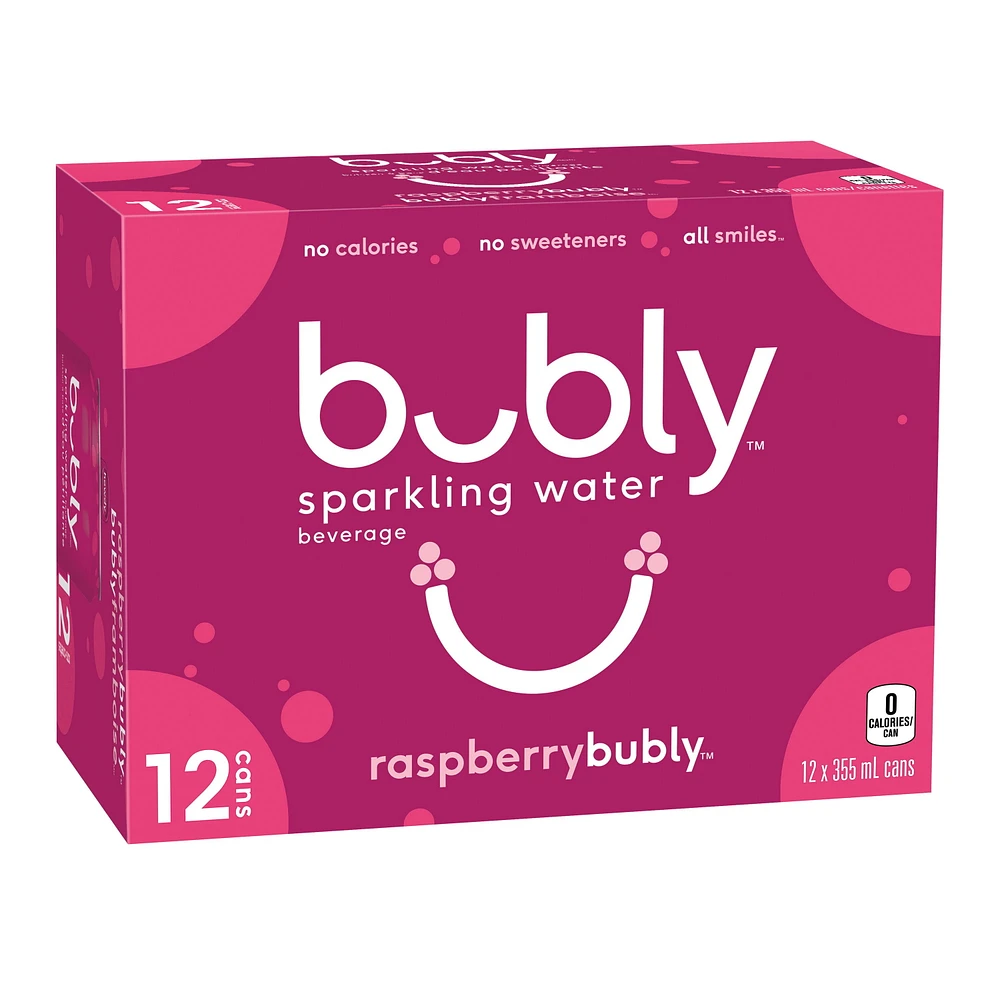 Bubly™ Eau Pétillante Saveur Framboise 12 x355 mL, Canettes 12 x355 mL