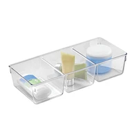 Mainstays 3-Compartment Clear Cosmetic Organizer Tray, 1 cosmetic organizer tray