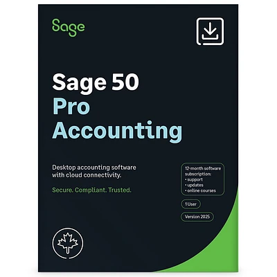 Sage 50 Pro Accounting 2025 - 1 Year Subscription [Digital Download]